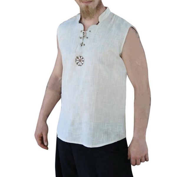 mens cotton linen shirt blouse pirate sleeveless bandage solid color strapless sleeveless embroidery summer blouse new, White;black
mens cotton linen shirt blouse pirate sleeveless bandage solid color strapless sleeveless embroidery summer blouse new, White;black