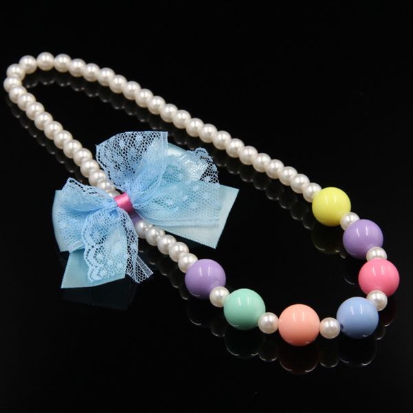 2019 classic lace bowknot imitation pearls chain necklaces for kids baby girls princess dress accessories charm jewelry gift, Silver
2019 classic lace bowknot imitation pearls chain necklaces for kids baby girls princess dress accessories charm jewelry gift, Silver