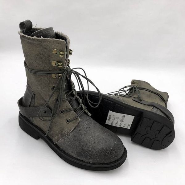 2019 new british boots women canvas leather flat single boots fashion high to help couple women's shoes, Black
2019 new british boots women canvas leather flat single boots fashion high to help couple women's shoes, Black