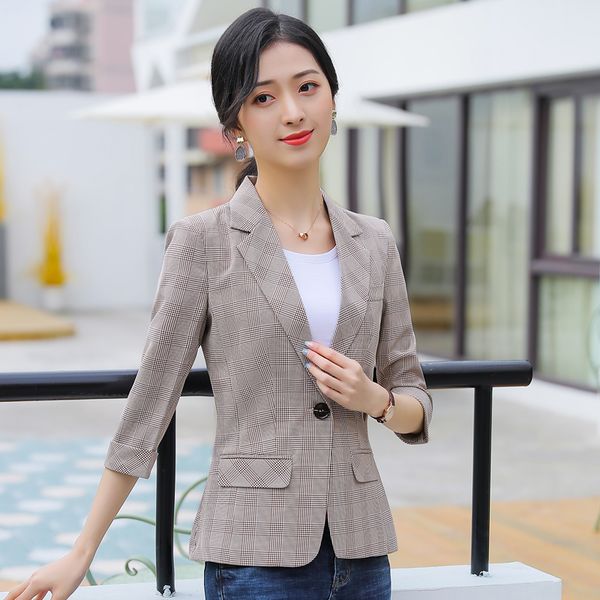 fashion plaid half sleeve formal blazers and jackets coat for women business work wear 2019 spring summer ladies tops blaser, White;black
fashion plaid half sleeve formal blazers and jackets coat for women business work wear 2019 spring summer ladies tops blaser, White;black