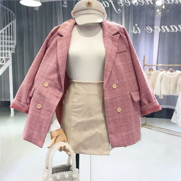 taotrees double-arranged plaid jacket women's long sleeves mid-length cardigan, Black;brown
taotrees double-arranged plaid jacket women's long sleeves mid-length cardigan, Black;brown