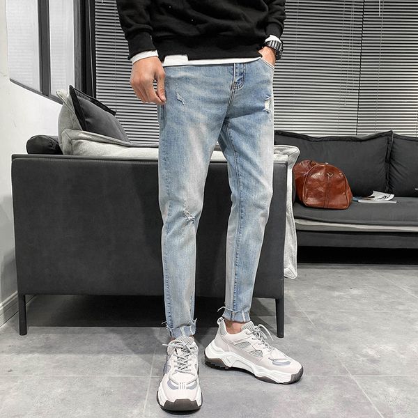 spring 2020 comfortable men ripped jeans quality light blue slim fit jeans men streetwear all match denim casual pants 34
spring 2020 comfortable men ripped jeans quality light blue slim fit jeans men streetwear all match denim casual pants 34