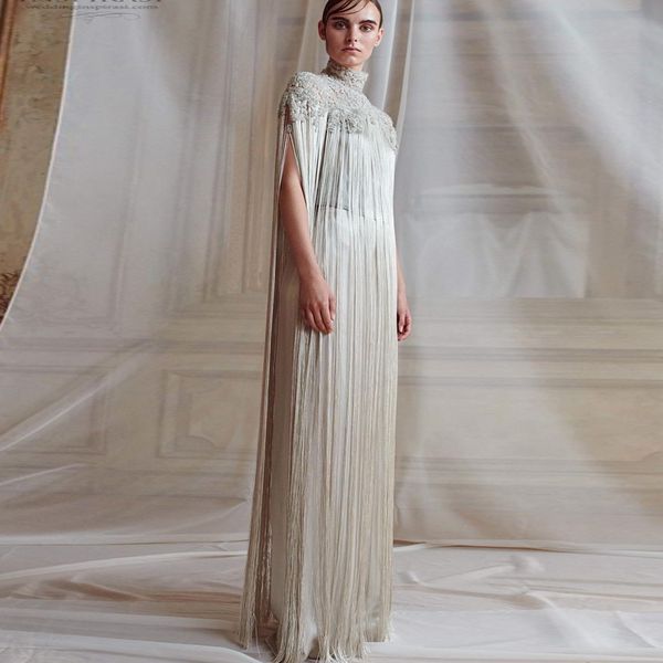 ashi studio fall winter 2019 bridal hanging sleeves high neck heavily embellished bodice elegant grecian column wedding dress sweep train, White
ashi studio fall winter 2019 bridal hanging sleeves high neck heavily embellished bodice elegant grecian column wedding dress sweep train, White