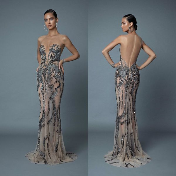 berta 2020 prom dresses jewel lace appliques sequins beaded mermaid evening gowns custom made sweep train special occasion dress, Black
berta 2020 prom dresses jewel lace appliques sequins beaded mermaid evening gowns custom made sweep train special occasion dress, Black