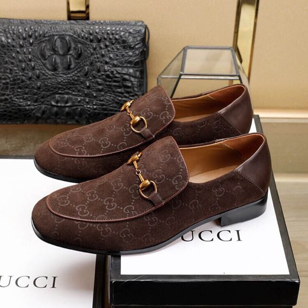 

2019 men luxury g de igner ace dre hoe black brown uede leather ca ual loafer men lip on pointed oxford hoe with box