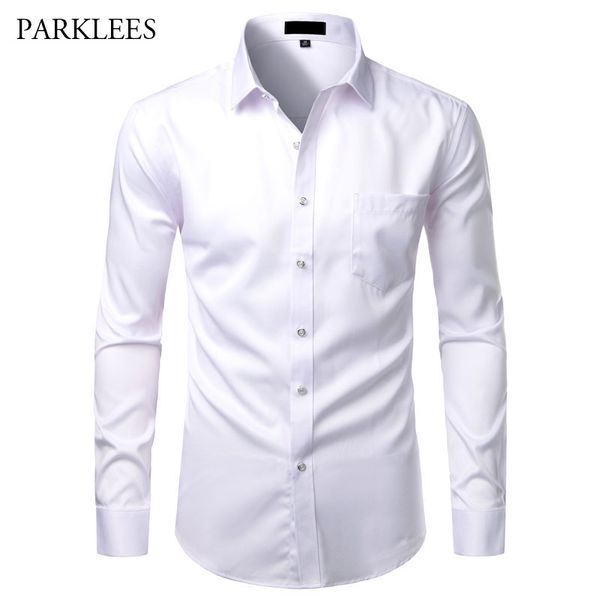 white mens bamboo fiber dress shirt 2020 brand button slim chemise homme men long sleeve shirts formal business shirts for men, White;black
white mens bamboo fiber dress shirt 2020 brand button slim chemise homme men long sleeve shirts formal business shirts for men, White;black