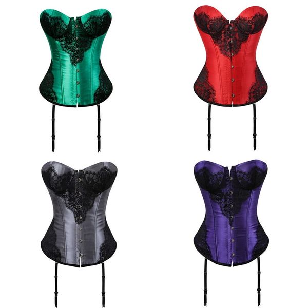 women's lace bustier with garters contrast eyelash lace padded overbust satin corset fashion slim body waist cincher shapewears, Black;white
women's lace bustier with garters contrast eyelash lace padded overbust satin corset fashion slim body waist cincher shapewears, Black;white