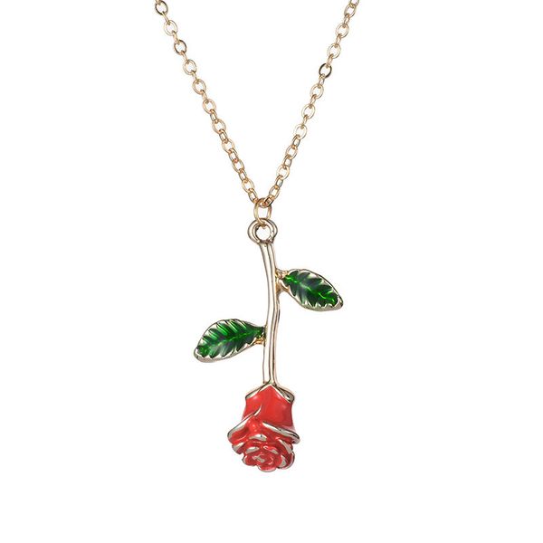 exquisite colored glaze rose flower pendant necklace environmental friendly plating alloy silver gold plant women lover anniversary gift
exquisite colored glaze rose flower pendant necklace environmental friendly plating alloy silver gold plant women lover anniversary gift