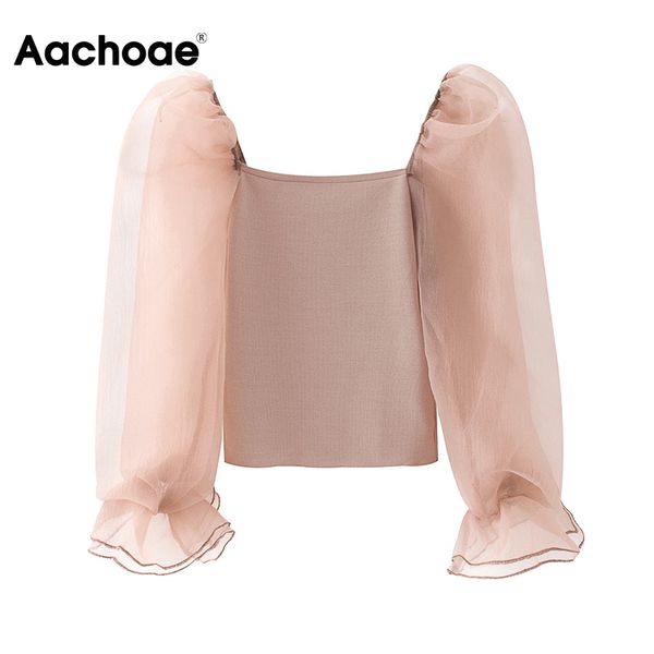 aachoae women chic mesh organza patchwork blouse solid butterfly long sleeve shirt lady holiday knitted blouses ropa mujer, White
aachoae women chic mesh organza patchwork blouse solid butterfly long sleeve shirt lady holiday knitted blouses ropa mujer, White