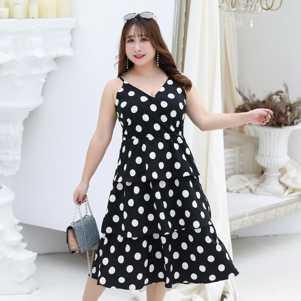 large size dress polka dot chiffon dress fat mm2019 summer wear slimming strapped 200 large girl's skirt, Red
large size dress polka dot chiffon dress fat mm2019 summer wear slimming strapped 200 large girl's skirt, Red
