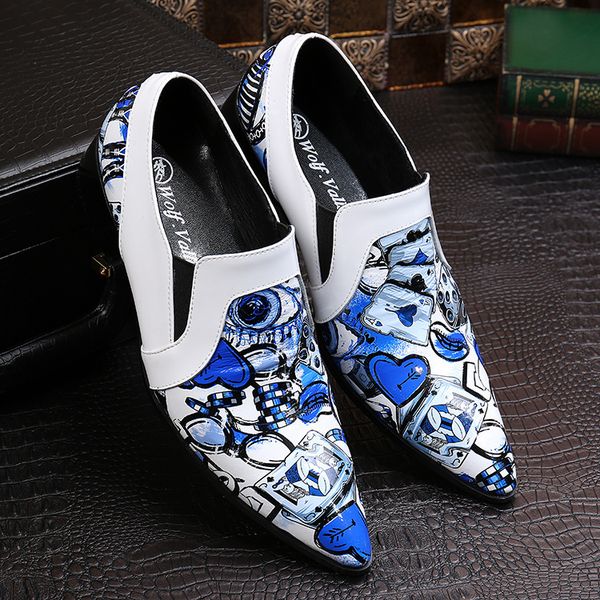 fashion leather men dress shoes wedding formal shoes print men oxford flats, Black 
fashion leather men dress shoes wedding formal shoes print men oxford flats, Black