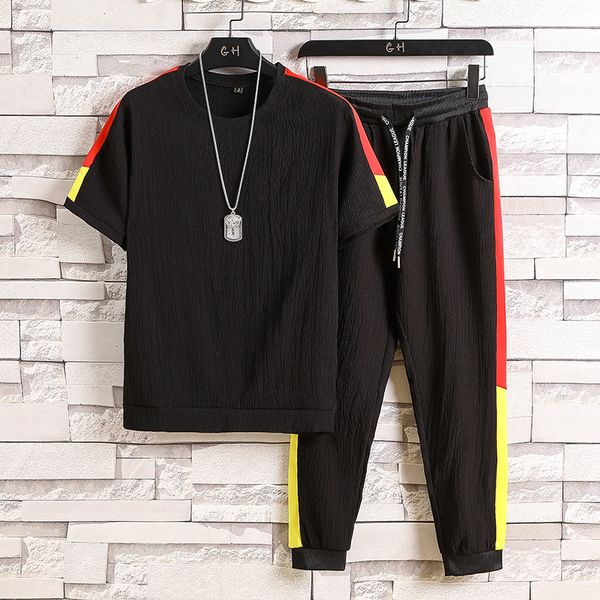 2020 sweatsuit men's tracksuit summer men set short sleeve t shirts hip hop + joggers pants male black sportswear sets -3xl, Gray
2020 sweatsuit men's tracksuit summer men set short sleeve t shirts hip hop + joggers pants male black sportswear sets -3xl, Gray