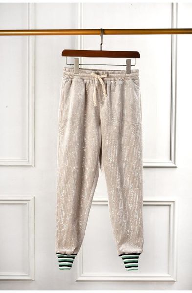 women sequins casual pants 2019 spring autumn women's loose bling bling sweatpants a220, Black;white
women sequins casual pants 2019 spring autumn women's loose bling bling sweatpants a220, Black;white