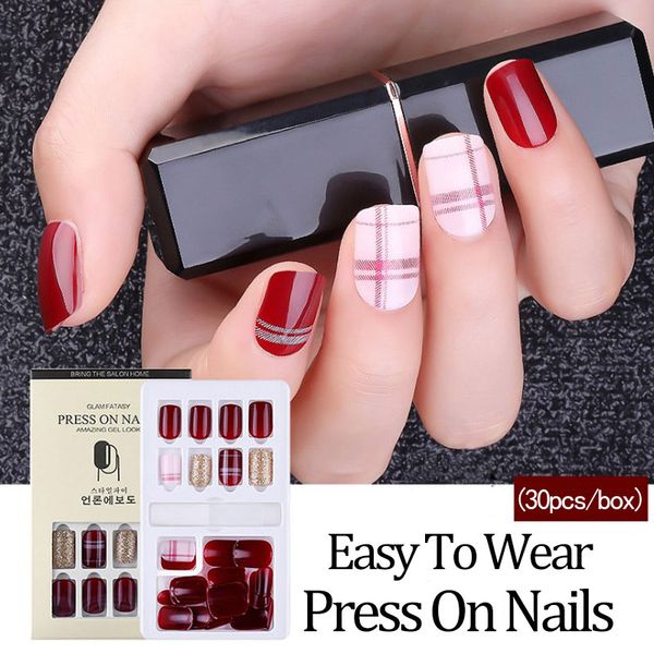 30pcs/set reusable acrylic fake nails with adhesive sticker glue press on nail full cover nail tips extension manicure tool, Red;gold
30pcs/set reusable acrylic fake nails with adhesive sticker glue press on nail full cover nail tips extension manicure tool, Red;gold