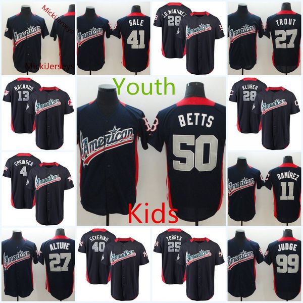 Youth 2018 ALL-Star American League Jersey Kids JD. Martinez Mookie Betts Chris Sale Mike Trout Aaron Judge Kluber Jose Altuve Jersey
Youth 2018 ALL-Star American League Jersey Kids JD. Martinez Mookie Betts Chris Sale Mike Trout Aaron Judge Kluber Jose Altuve Jersey