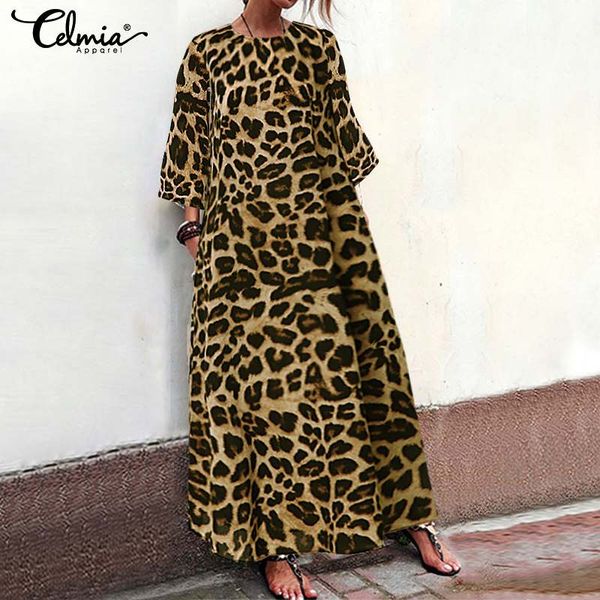 casual dresses celmia 2021 fashion women leopard print maxi long dress beach party loose vintage holiday vestidos plus size s-5xl, Black;gray
casual dresses celmia 2021 fashion women leopard print maxi long dress beach party loose vintage holiday vestidos plus size s-5xl, Black;gray