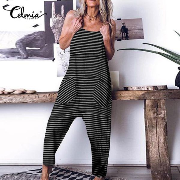 rompers women striped jumpsuits femme celmia 2020 summer spaghetti straps casual sleeveless playsuits plus size overall 5xl, Black;white
rompers women striped jumpsuits femme celmia 2020 summer spaghetti straps casual sleeveless playsuits plus size overall 5xl, Black;white