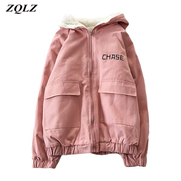 zqlz autumn winter hooded bomber basic jacket women thick wool liner zip up hoodies jackets for womens streetwear coat female, Black;brown
zqlz autumn winter hooded bomber basic jacket women thick wool liner zip up hoodies jackets for womens streetwear coat female, Black;brown