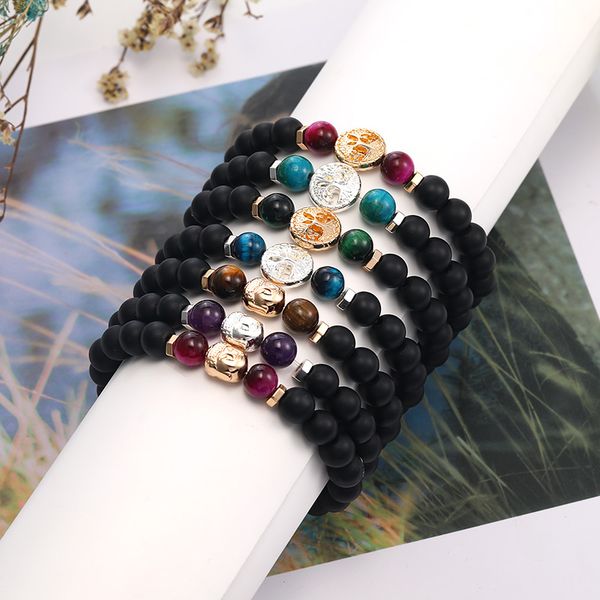 fashion 8mm black matte stone elastic bead bracelets natural tiger eye amethyst stone buddha head life of tree bracelet for men jewelry gift
fashion 8mm black matte stone elastic bead bracelets natural tiger eye amethyst stone buddha head life of tree bracelet for men jewelry gift