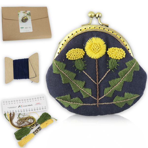 embroidery purse making kits purse frame kiss clasp yellow flowers cross stitch needlework sewing stitching handmade bag, Black
embroidery purse making kits purse frame kiss clasp yellow flowers cross stitch needlework sewing stitching handmade bag, Black