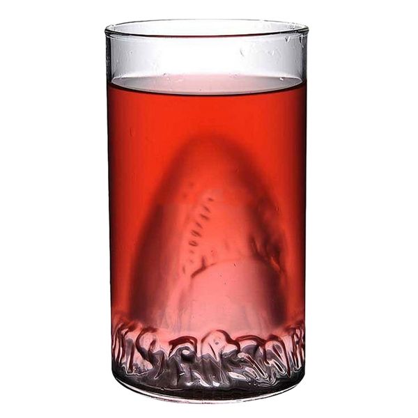 creative gifts double layer glass transparent shark sglass cup other dinnerware