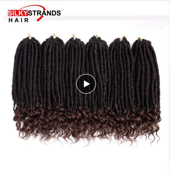 ombre goddess faux locs curly crochet hair extensions with kanekalon silky strands synthetic soft dread locs crochet braids, Black
ombre goddess faux locs curly crochet hair extensions with kanekalon silky strands synthetic soft dread locs crochet braids, Black