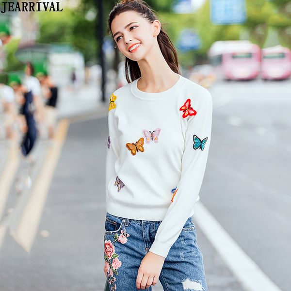 butterfly embroidery knitted sweater autumn winter women long sleeve black white pullover jumper knitwear pull femme 2019, White;black
butterfly embroidery knitted sweater autumn winter women long sleeve black white pullover jumper knitwear pull femme 2019, White;black