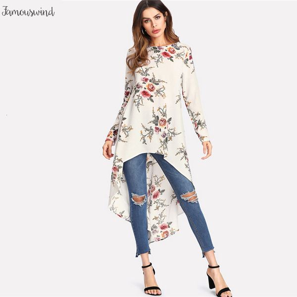 blouse flower print hem dip longline trapeze summer round neck long sleeve regular floral vacation women beach top, White
blouse flower print hem dip longline trapeze summer round neck long sleeve regular floral vacation women beach top, White