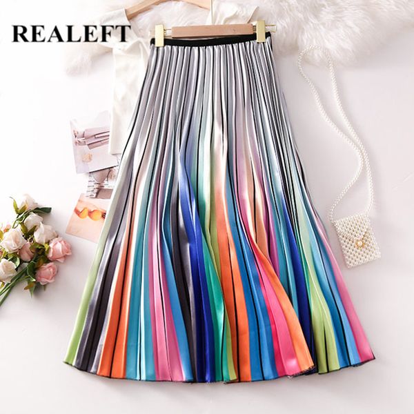 realeft 2019 new women rainbow striped printed elegant pleated midi skirts high waist empire harajuku tulle a-line skirts ladies, Black
realeft 2019 new women rainbow striped printed elegant pleated midi skirts high waist empire harajuku tulle a-line skirts ladies, Black
