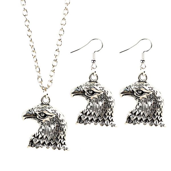 new fashion silver plated eagle pendant necklace earring jewelry set for women or men color silver gift sale
new fashion silver plated eagle pendant necklace earring jewelry set for women or men color silver gift sale