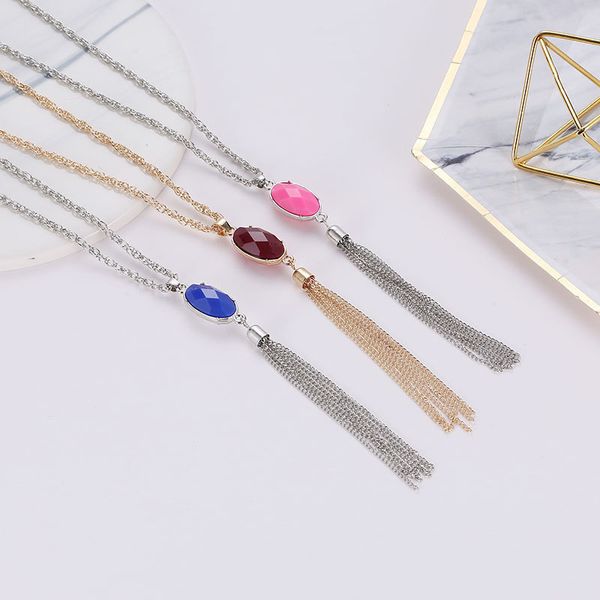 necklaces simple jewelry womans geometric long tassel necklace ladies double sided pendant chain lovers trendy alloy collares, Silver
necklaces simple jewelry womans geometric long tassel necklace ladies double sided pendant chain lovers trendy alloy collares, Silver