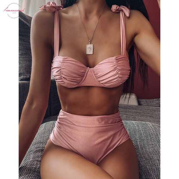 new 2020 underwired bra cup push up bikini high waist swimsuit women swimwear female two piece bikini set pleated bathing suit, White;black
new 2020 underwired bra cup push up bikini high waist swimsuit women swimwear female two piece bikini set pleated bathing suit, White;black