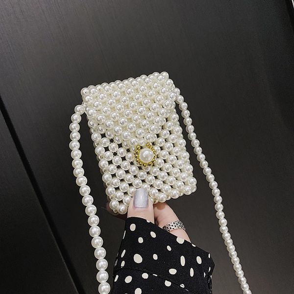 new hand-woven pearl bag beaded women shoulder messenger bag design mini mobile phone evening clutch purse bolsa
new hand-woven pearl bag beaded women shoulder messenger bag design mini mobile phone evening clutch purse bolsa