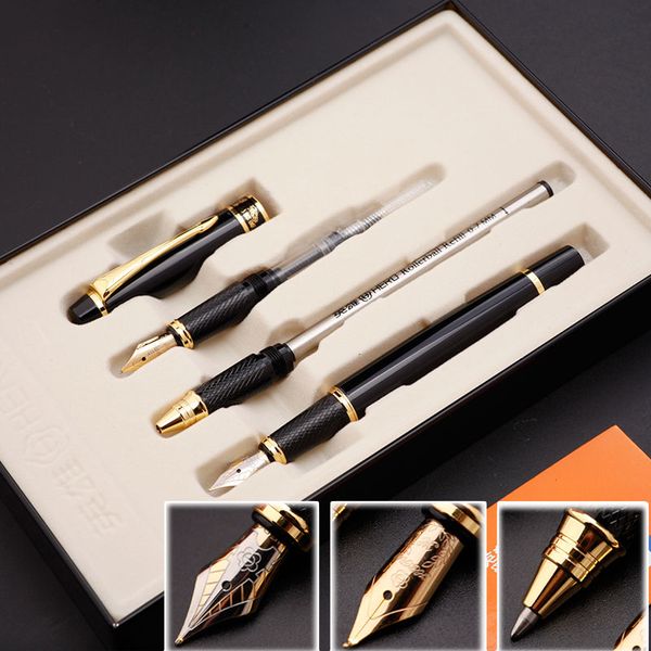 three pen set gift box 0.5mm and 1.0mm iraurita fountain roller pen full metal 1047