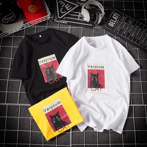 2019 new casual cotton t shirt men tshirt fashion t-shirt short sleeved camisetas cat printed loose tees 5xl, White;black
2019 new casual cotton t shirt men tshirt fashion t-shirt short sleeved camisetas cat printed loose tees 5xl, White;black