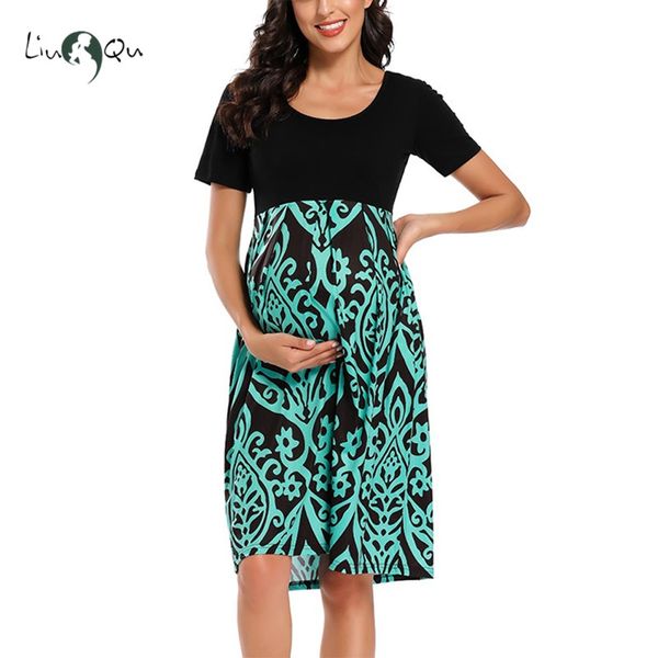 maternity dresses pregnancy clothes short sleeve printting patchwork knee length a line dress baby shower womens clothing, White
maternity dresses pregnancy clothes short sleeve printting patchwork knee length a line dress baby shower womens clothing, White