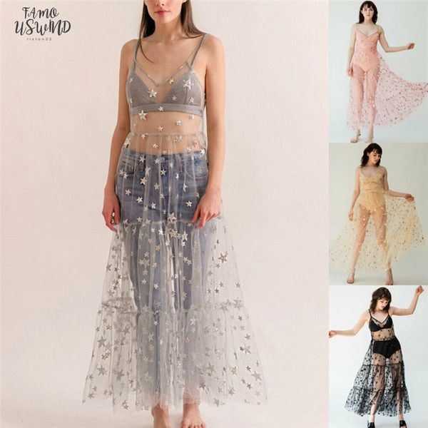 sweet women girls mesh sheer long dress star print bikini cover up sleeveless strappy v neck dress lady see through long dress, Black;gray
sweet women girls mesh sheer long dress star print bikini cover up sleeveless strappy v neck dress lady see through long dress, Black;gray