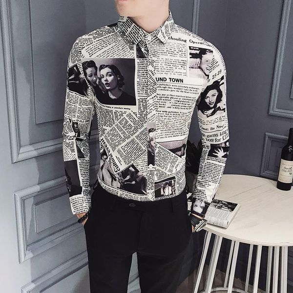 fashion mens dress shirts long sleeve black vintage designer shirt male slim fit casual print button up spring social clothes, White;black
fashion mens dress shirts long sleeve black vintage designer shirt male slim fit casual print button up spring social clothes, White;black