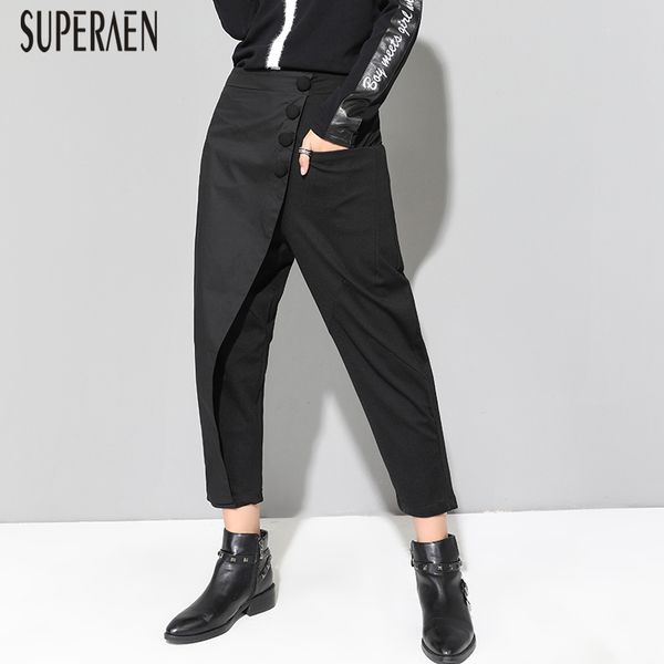 superaen autumn new women's pants europe cotton wild fashion casual ladies pants ankle-length 2020 harem female, Black;white
superaen autumn new women's pants europe cotton wild fashion casual ladies pants ankle-length 2020 harem female, Black;white