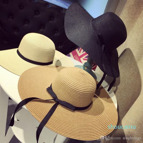 women large floppy foldable straw hat boho wide brim beach sun cap 3 colors with bow summer holiday ing, Blue;gray
women large floppy foldable straw hat boho wide brim beach sun cap 3 colors with bow summer holiday ing, Blue;gray