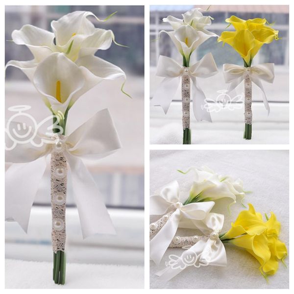 6pcs calla lily flowers bridal wedding bouquets formal bridesmaid garden church beach wedding party white yellow wholesale lace
6pcs calla lily flowers bridal wedding bouquets formal bridesmaid garden church beach wedding party white yellow wholesale lace