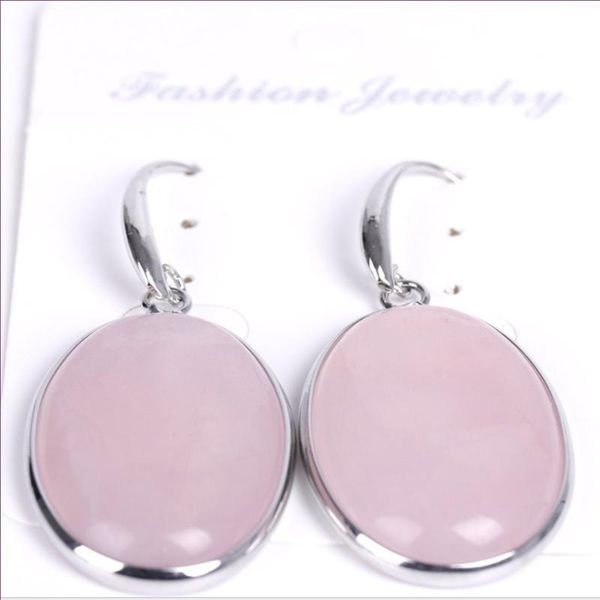 fyjs unique silver plated oval shape rose pink quartz dangle earrings for women blue sand stone jewelry
fyjs unique silver plated oval shape rose pink quartz dangle earrings for women blue sand stone jewelry