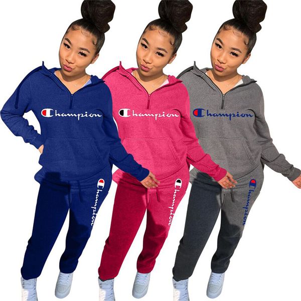 champion women two piece sets designer tracksuits long sleeve pocket zip hoodie leggings outfit fashion sweatshirt autumn suit dhl c81205, White
champion women two piece sets designer tracksuits long sleeve pocket zip hoodie leggings outfit fashion sweatshirt autumn suit dhl c81205, White