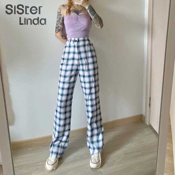 sisterlinda fashion plaid sweatpants for women pant high waist loose streetwear playpant mujer casual female outfits clothing, Black;white
sisterlinda fashion plaid sweatpants for women pant high waist loose streetwear playpant mujer casual female outfits clothing, Black;white