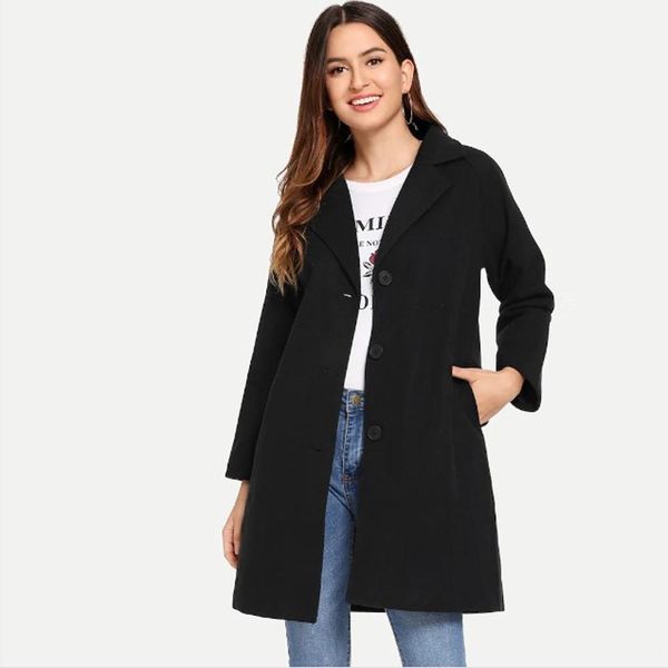 2019 coat women wool plus size autumn winter fashion vintage elegant solid black lapel button coat cashmere woolen winter
2019 coat women wool plus size autumn winter fashion vintage elegant solid black lapel button coat cashmere woolen winter