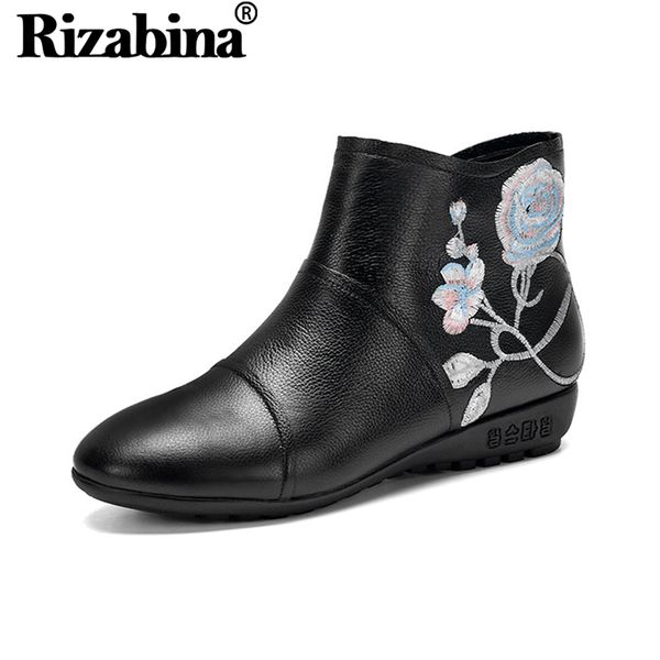 rizabina size 34-44 women ankle boots simple zipper fashion embroidery flower chinese style shoes women flat round toe footwear, Black
rizabina size 34-44 women ankle boots simple zipper fashion embroidery flower chinese style shoes women flat round toe footwear, Black