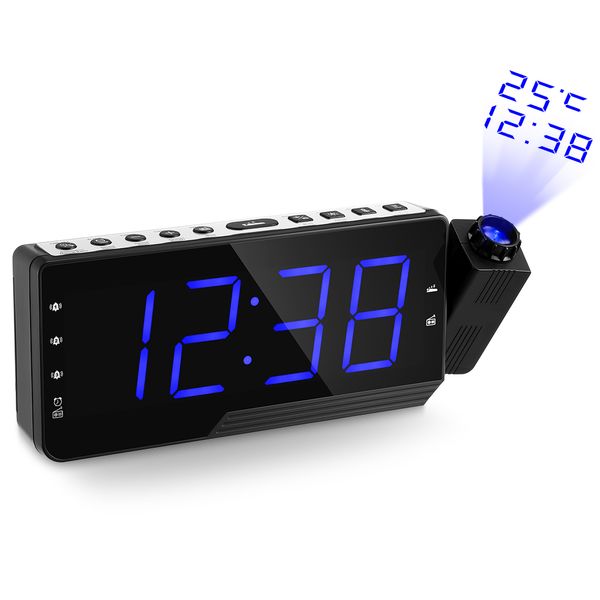 projector alarm clock snooze led display usb charging brightness adjustable fm radio function table clock with time projection
projector alarm clock snooze led display usb charging brightness adjustable fm radio function table clock with time projection