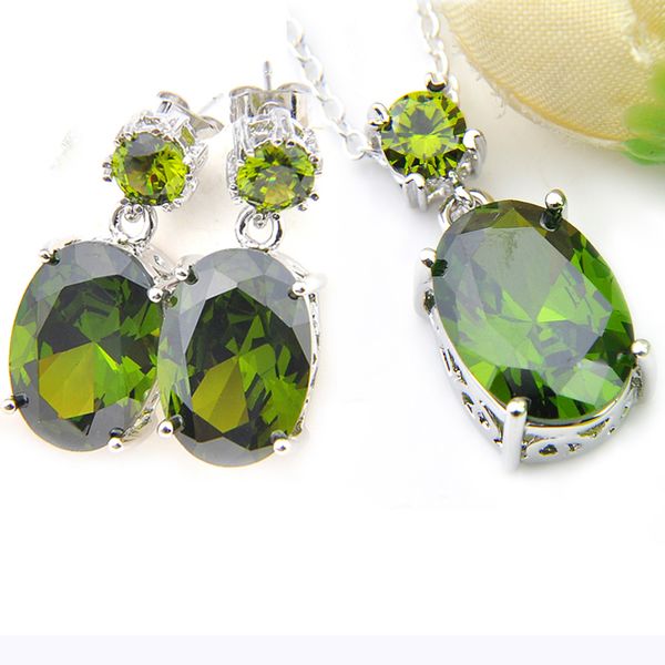 luckyshine holiday gift jewelry pure handmade peridot gemstone silver oval zircon woman's dangle stud earrings pendants jewelry sets
luckyshine holiday gift jewelry pure handmade peridot gemstone silver oval zircon woman's dangle stud earrings pendants jewelry sets