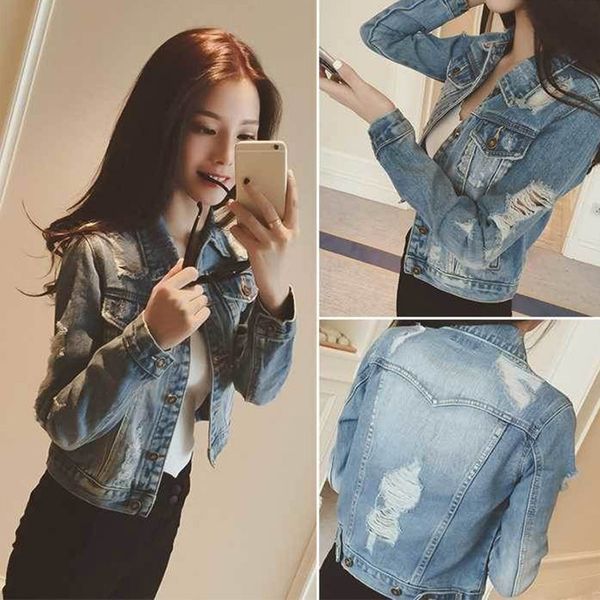 turn-down collar jeans jacket sweet women light blue bomber short denim jackets 2019 autumn fashion long sleeve casual coat, Black;brown
turn-down collar jeans jacket sweet women light blue bomber short denim jackets 2019 autumn fashion long sleeve casual coat, Black;brown
