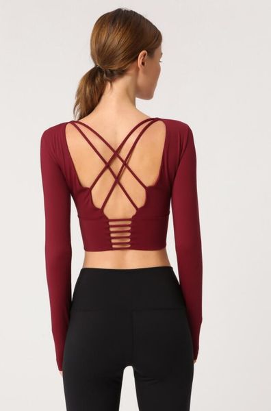 new sports t-shirt beauty back strap yoga clothes t-shirt fitness t-shirt long-sleeved women with chest pad, White
new sports t-shirt beauty back strap yoga clothes t-shirt fitness t-shirt long-sleeved women with chest pad, White